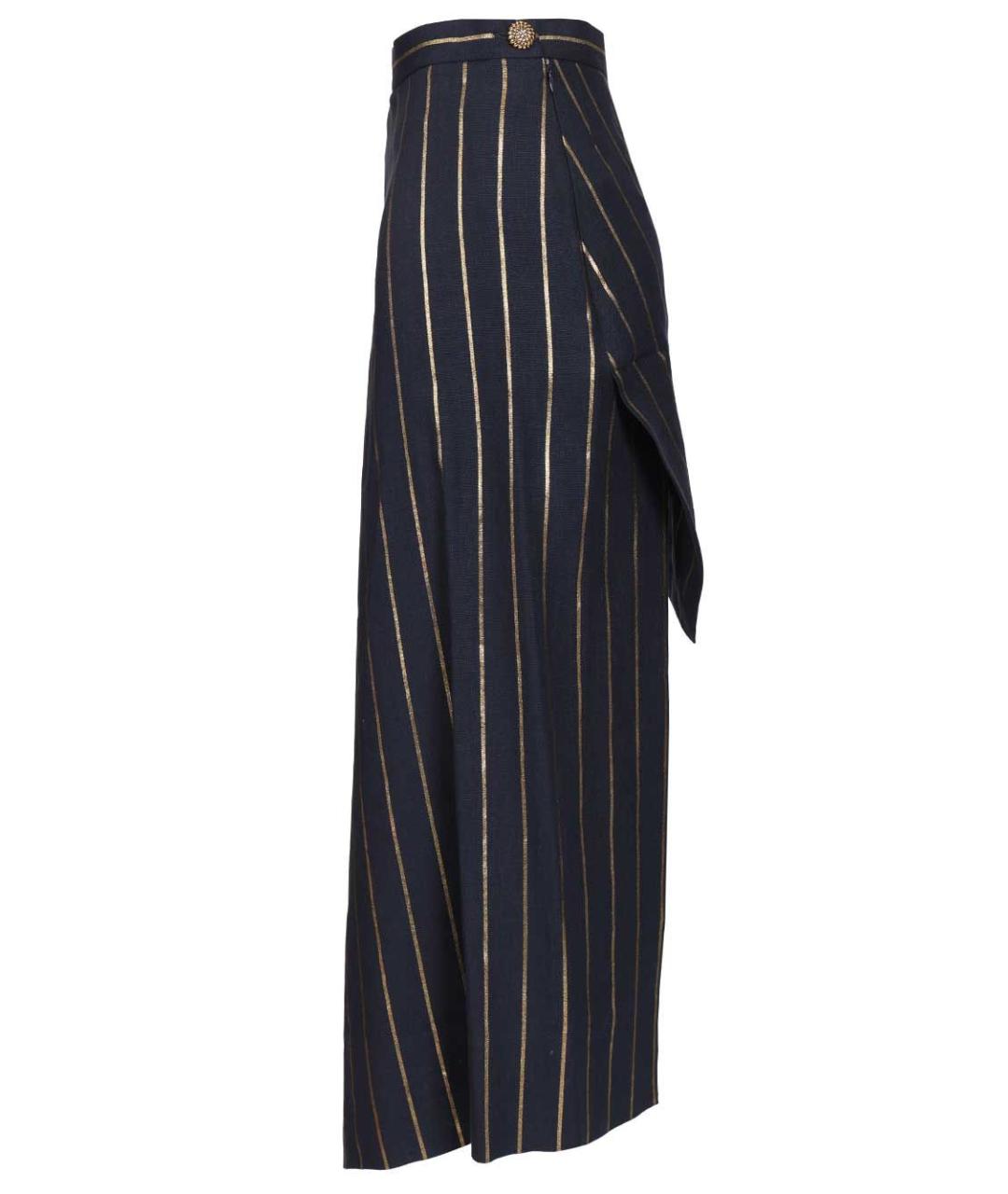 VIVIENNE WESTWOOD Темно-синяя льняная юбка миди, фото 4