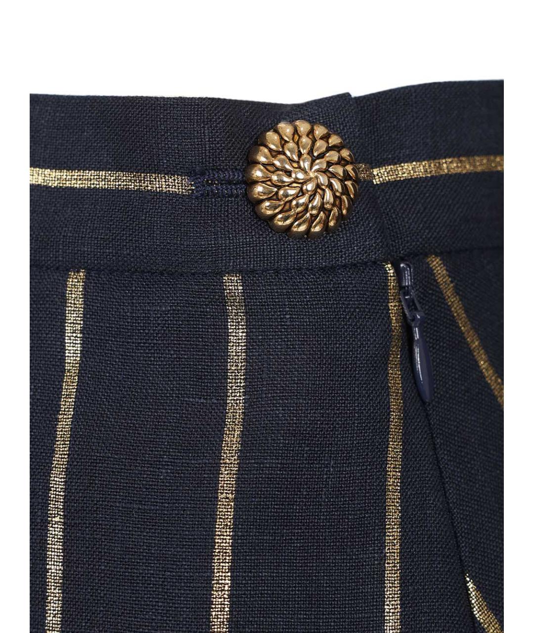 VIVIENNE WESTWOOD Темно-синяя льняная юбка миди, фото 6