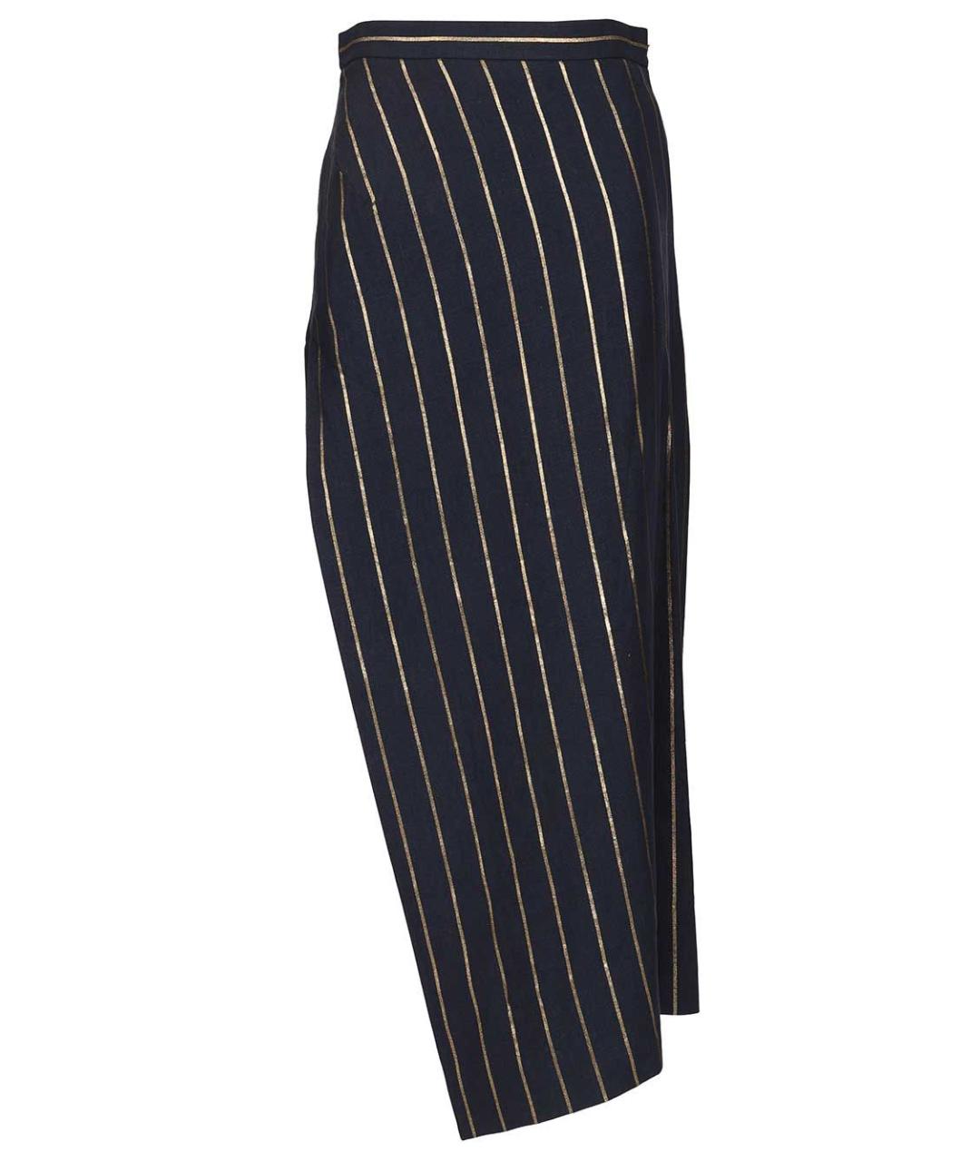 VIVIENNE WESTWOOD Темно-синяя льняная юбка миди, фото 1