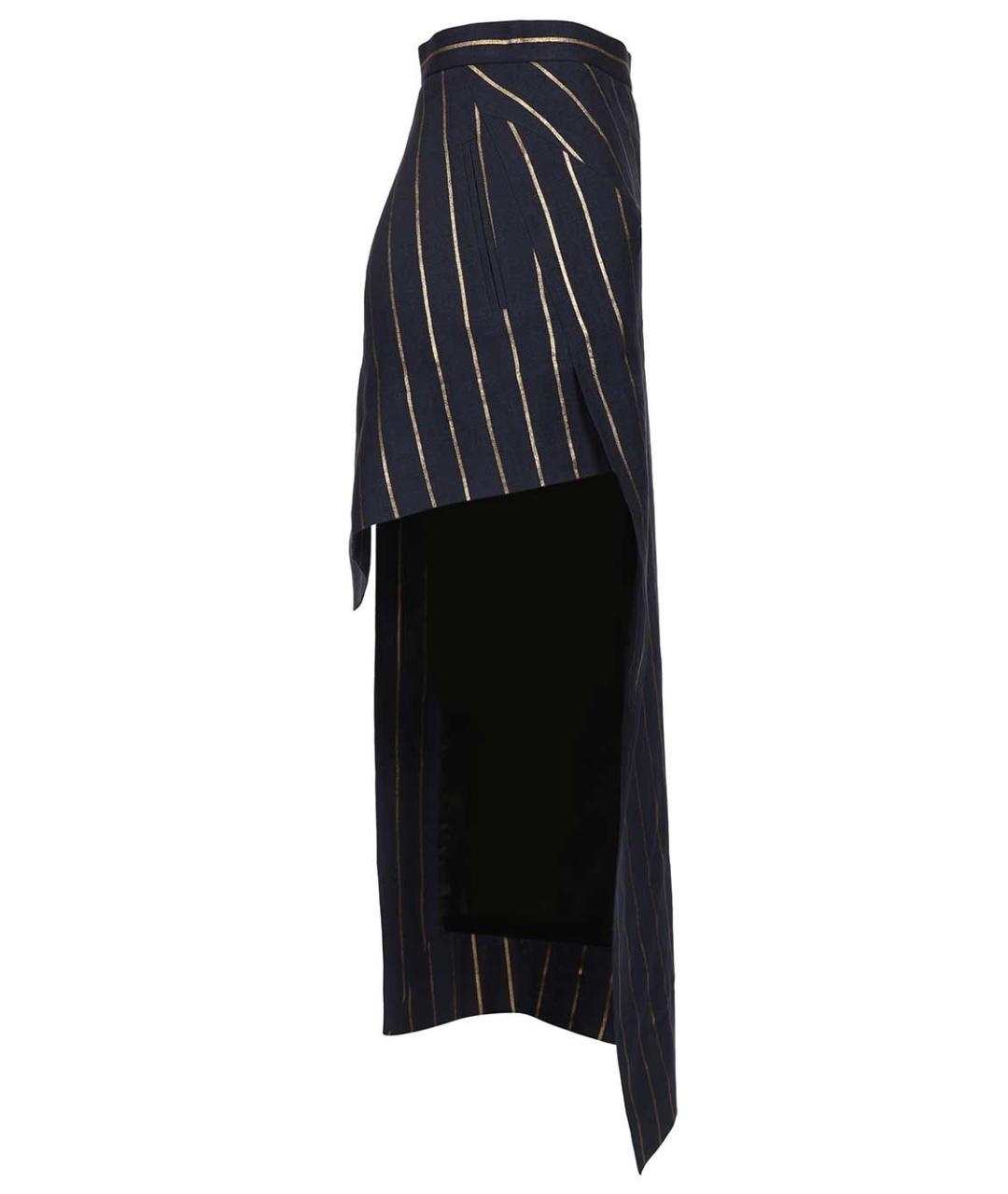 VIVIENNE WESTWOOD Темно-синяя льняная юбка миди, фото 3