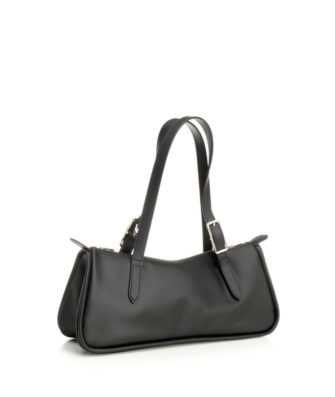 LONGCHAMP Черная кожаная сумка через плечо, фото 2