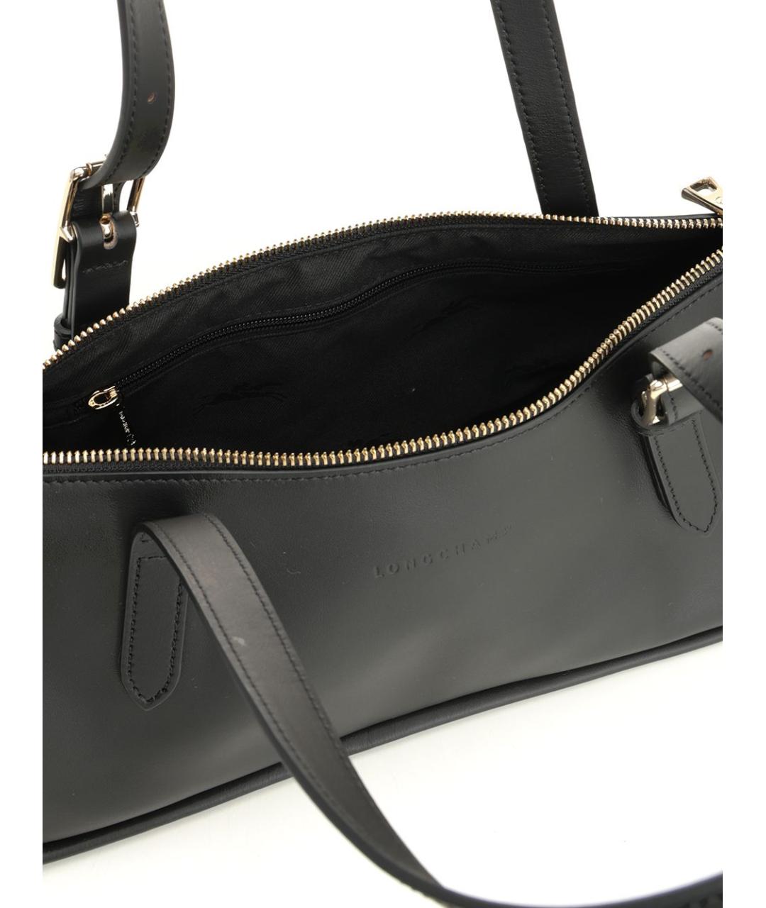 LONGCHAMP Черная кожаная сумка через плечо, фото 4