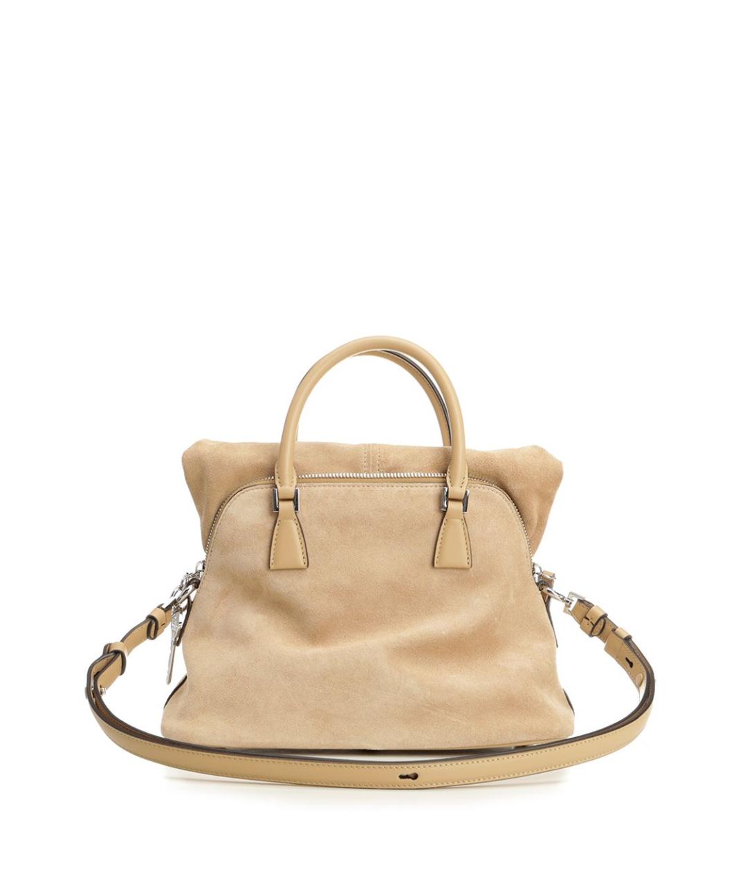 MAISON MARGIELA Бежевая замшевая сумка тоут, фото 3