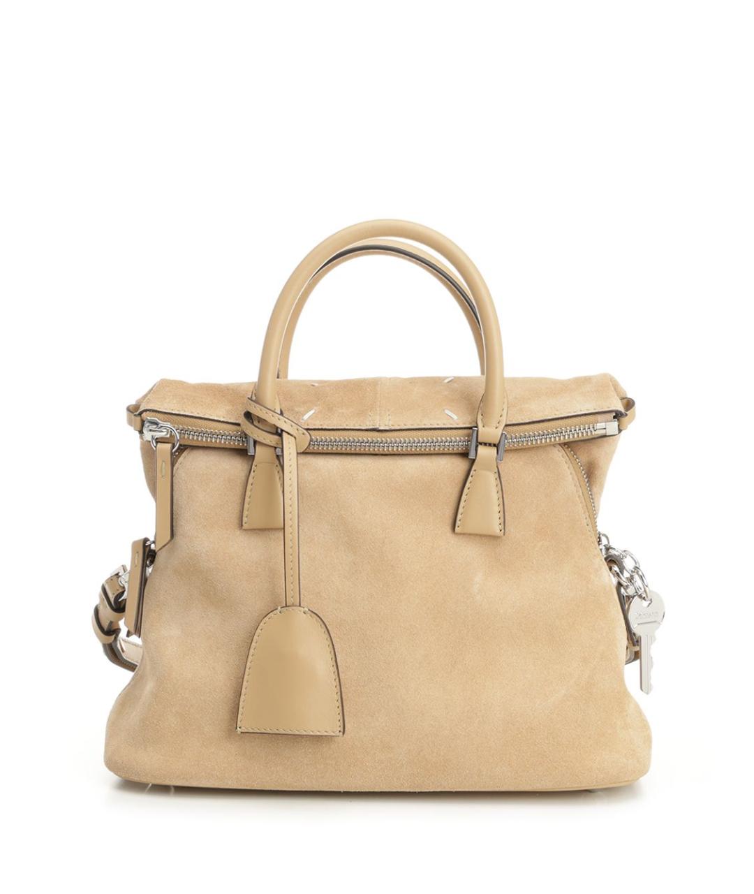 MAISON MARGIELA Бежевая замшевая сумка тоут, фото 1