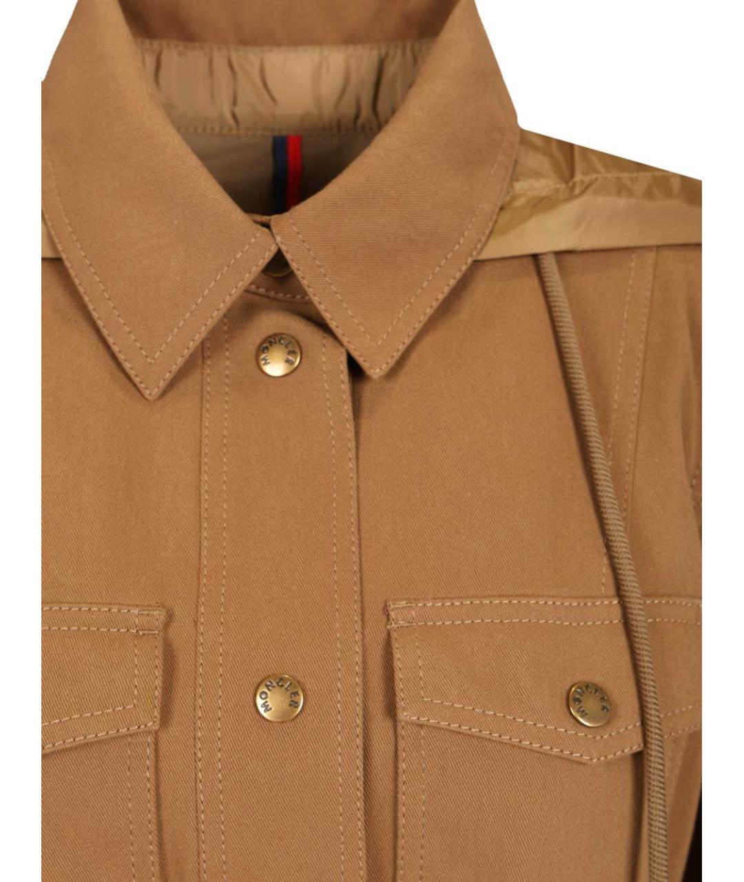 MONCLER Бежевая хлопковая куртка, фото 4