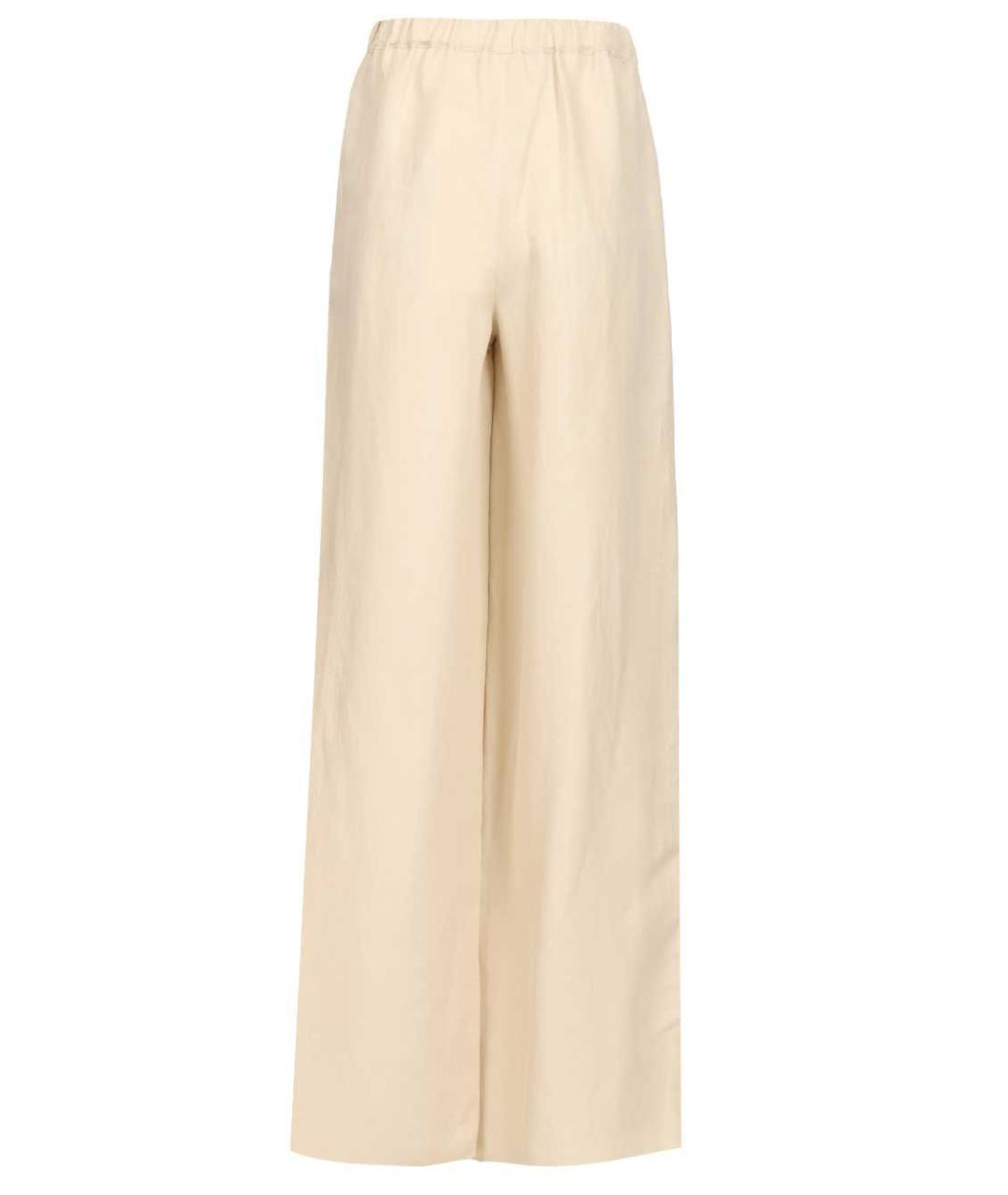 MAX MARA Бежевые льняные прямые брюки, фото 2