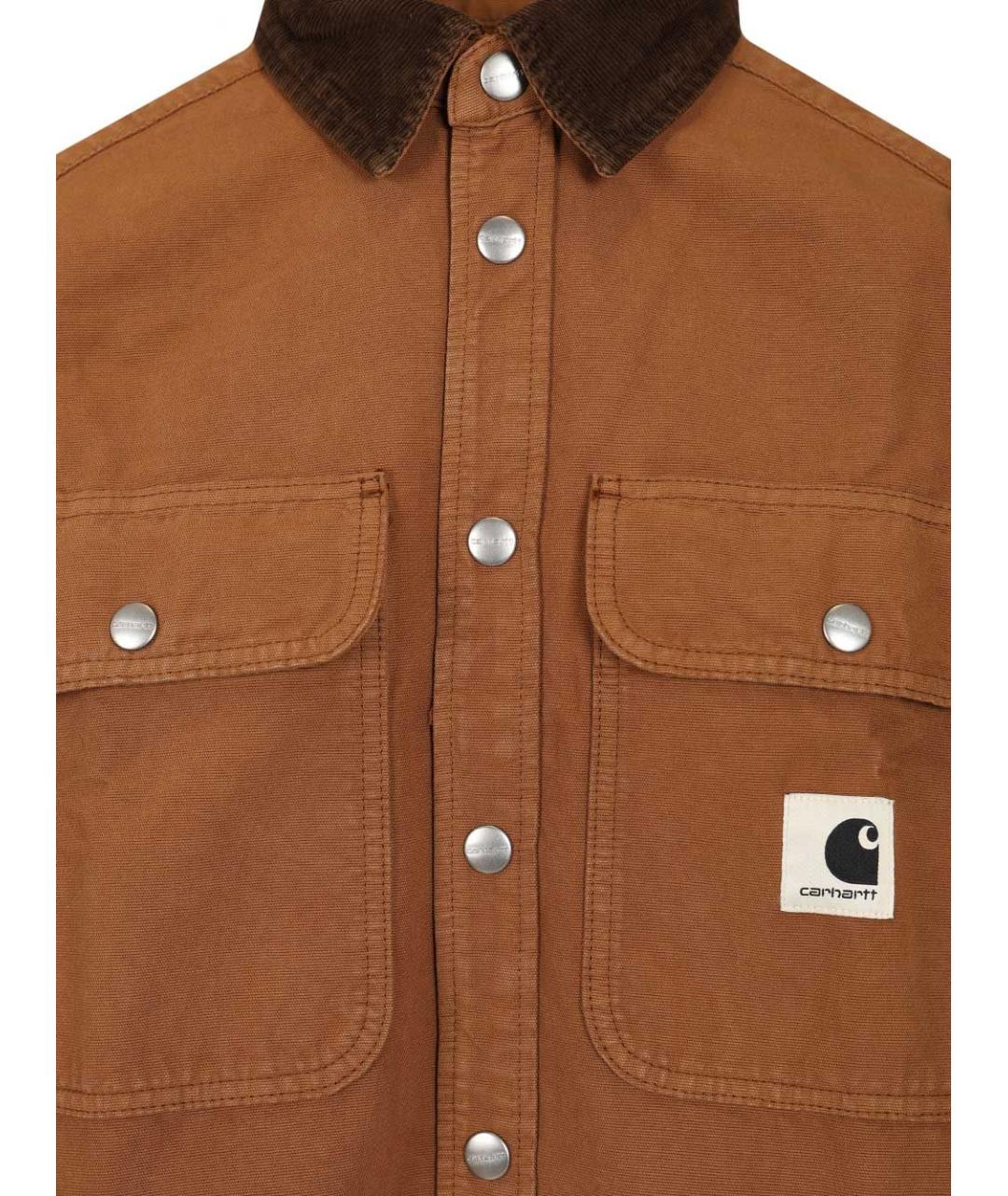 CARHARTT WIP Коричневая хлопковая куртка, фото 4