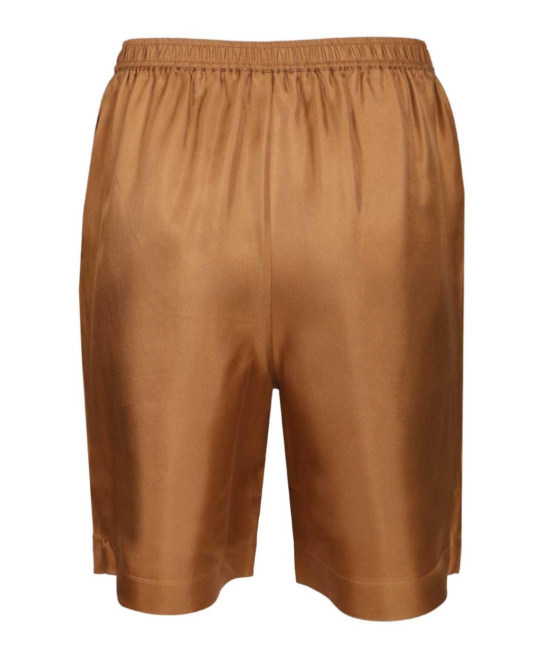 LOULOU STUDIO Коричневые шелковые шорты, фото 2