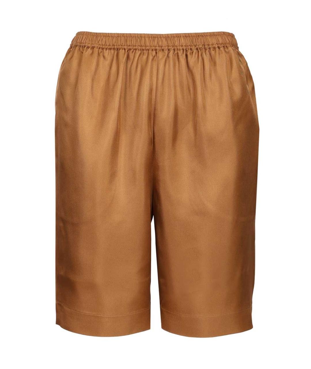 LOULOU STUDIO Коричневые шелковые шорты, фото 1