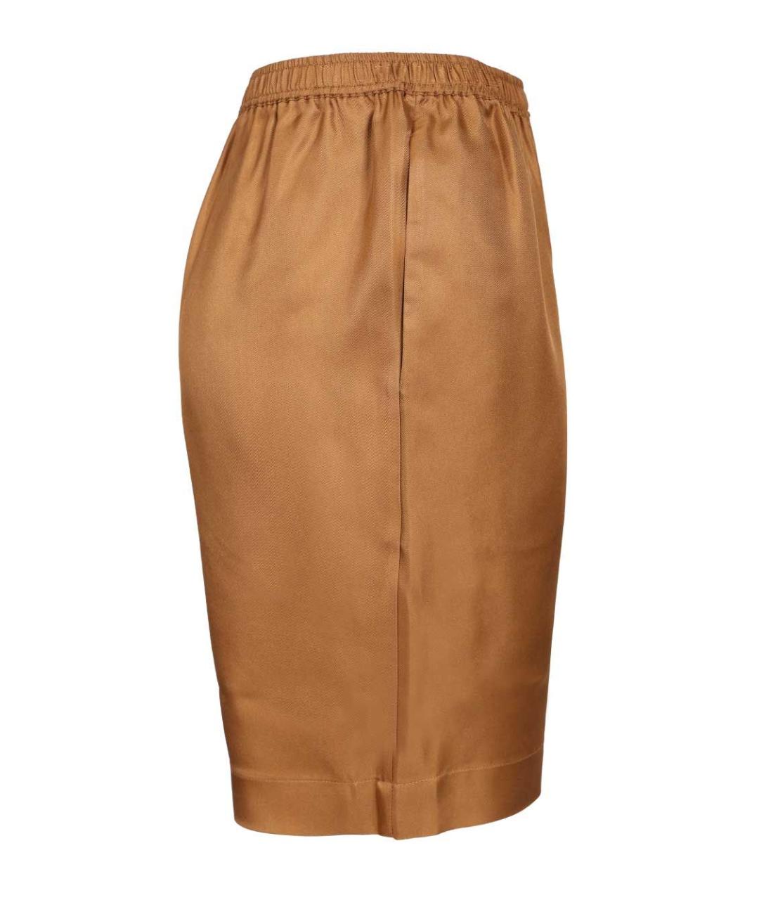 LOULOU STUDIO Коричневые шелковые шорты, фото 3