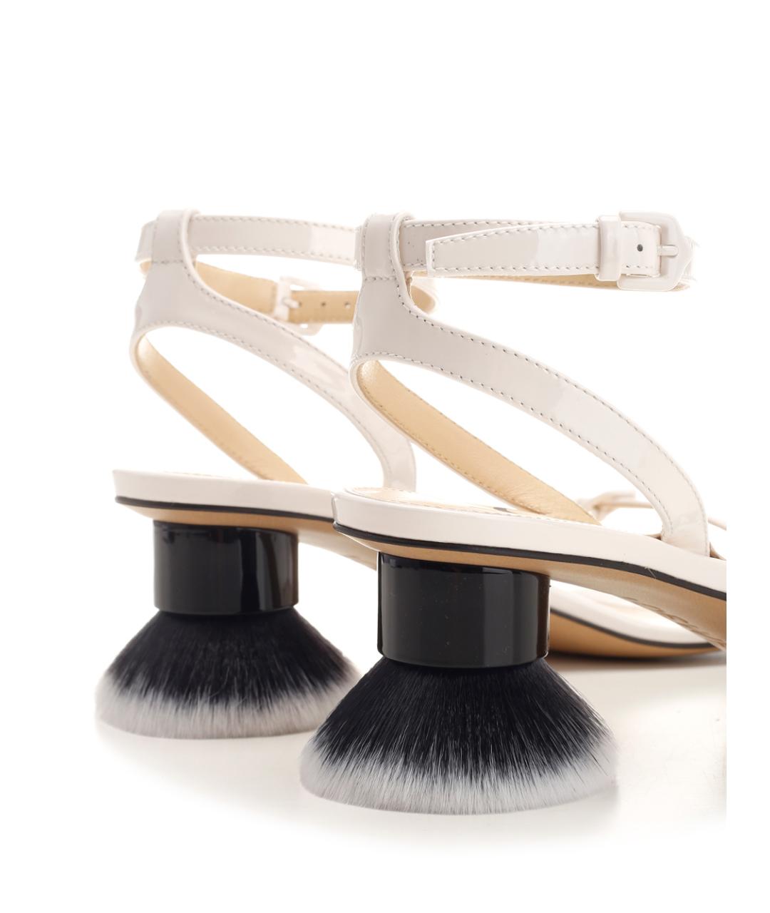 LOEWE Белые кожаные босоножки, фото 2