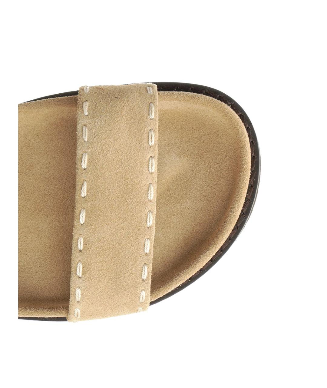 TORY BURCH Бежевые замшевые сандалии, фото 4