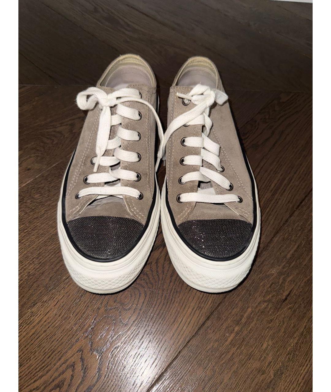 BRUNELLO CUCINELLI Серые нубуковые кеды, фото 2