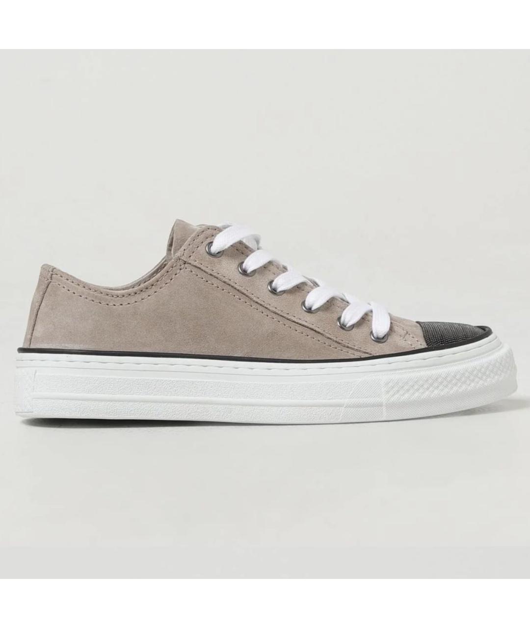 BRUNELLO CUCINELLI Серые нубуковые кеды, фото 5