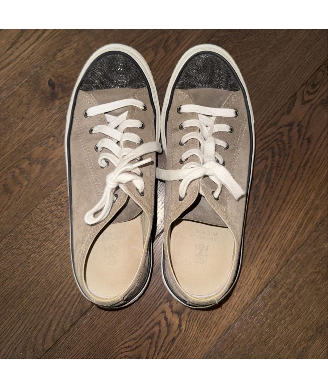 BRUNELLO CUCINELLI Серые нубуковые кеды, фото 3