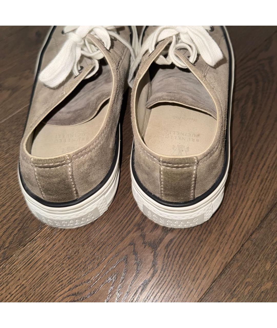 BRUNELLO CUCINELLI Серые нубуковые кеды, фото 4