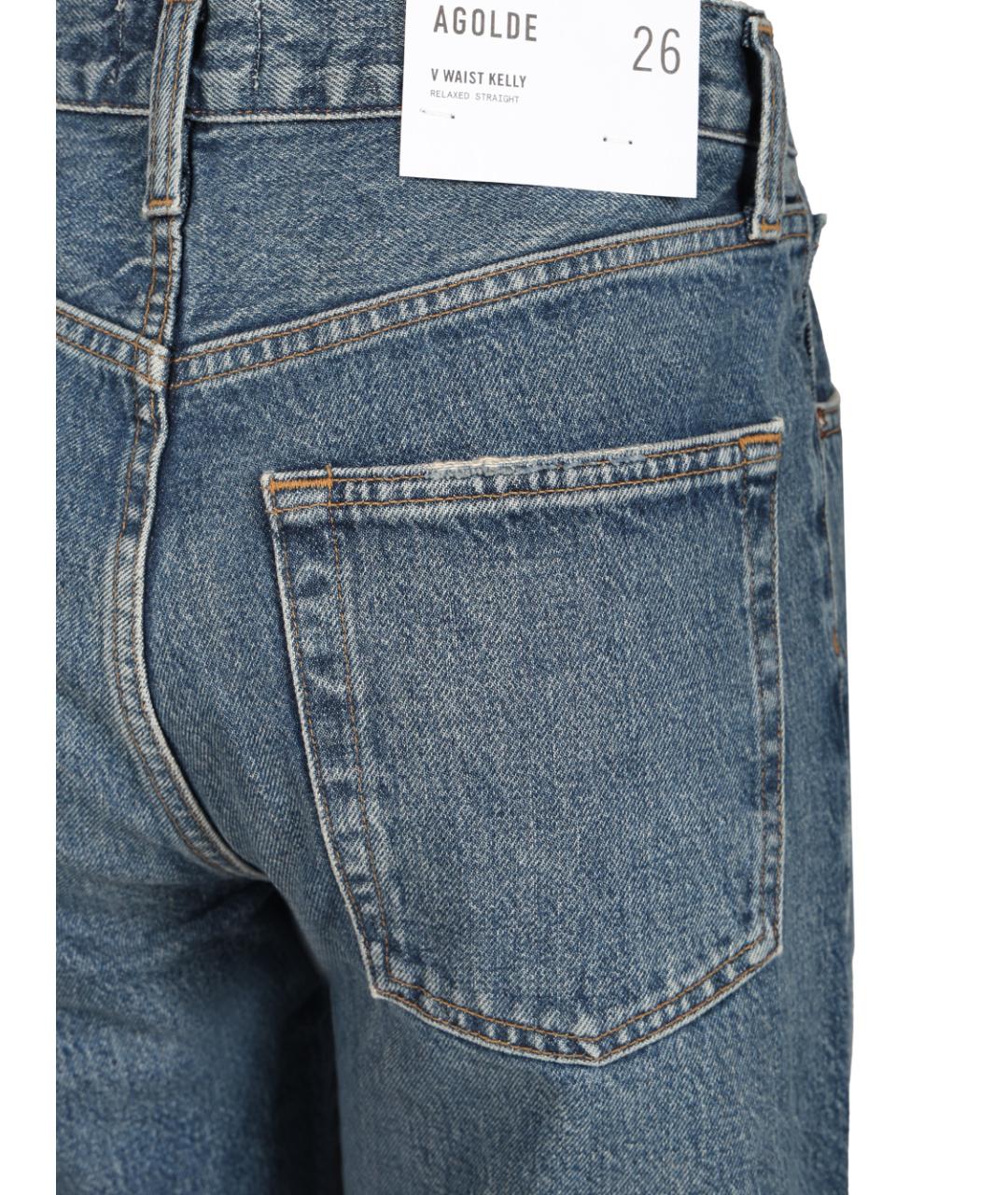 AGOLDE Синие хлопковые прямые джинсы, фото 4