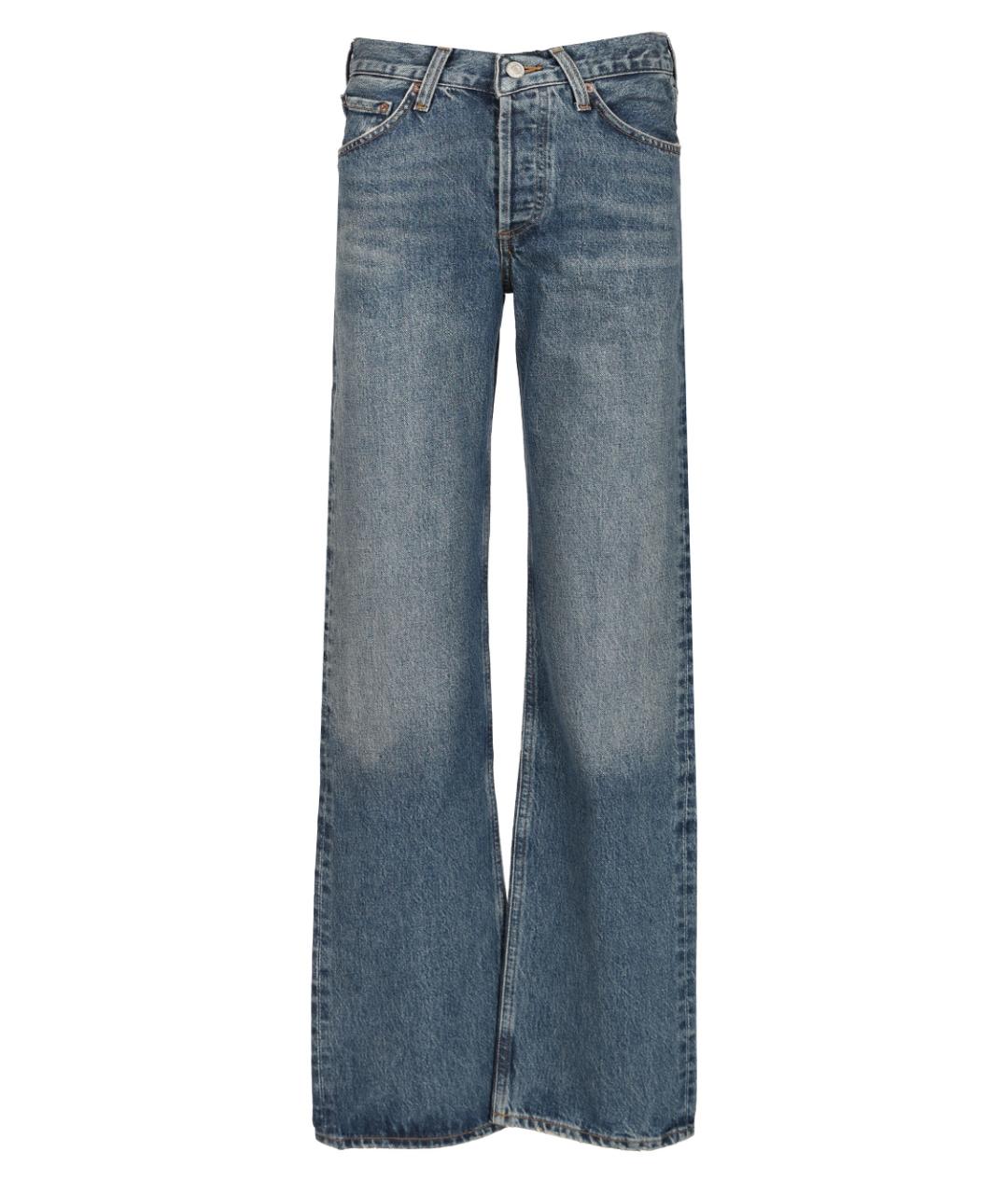 AGOLDE Синие хлопковые прямые джинсы, фото 1