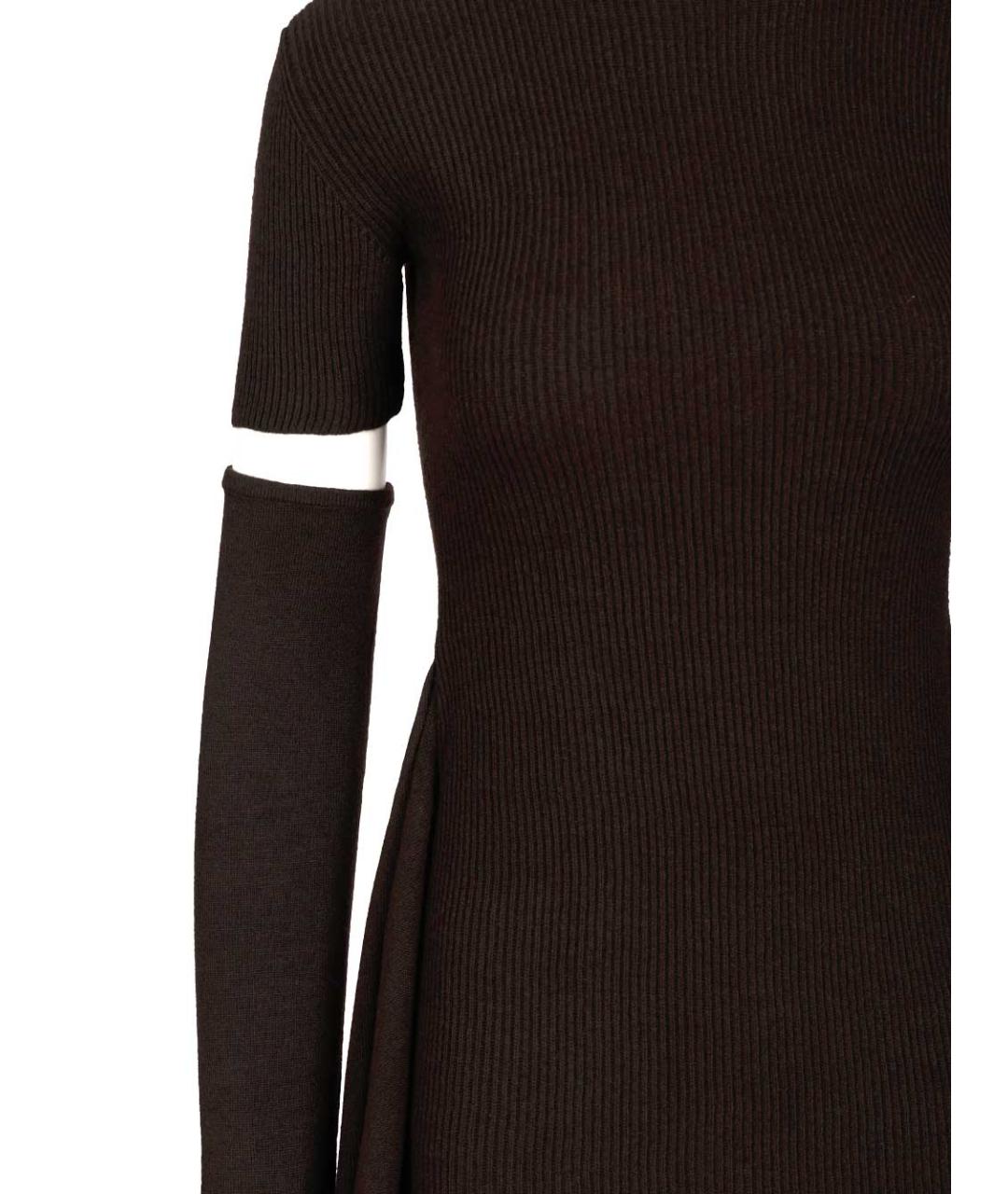 FEDERICA TOSI Коричневое шерстяное платье, фото 4