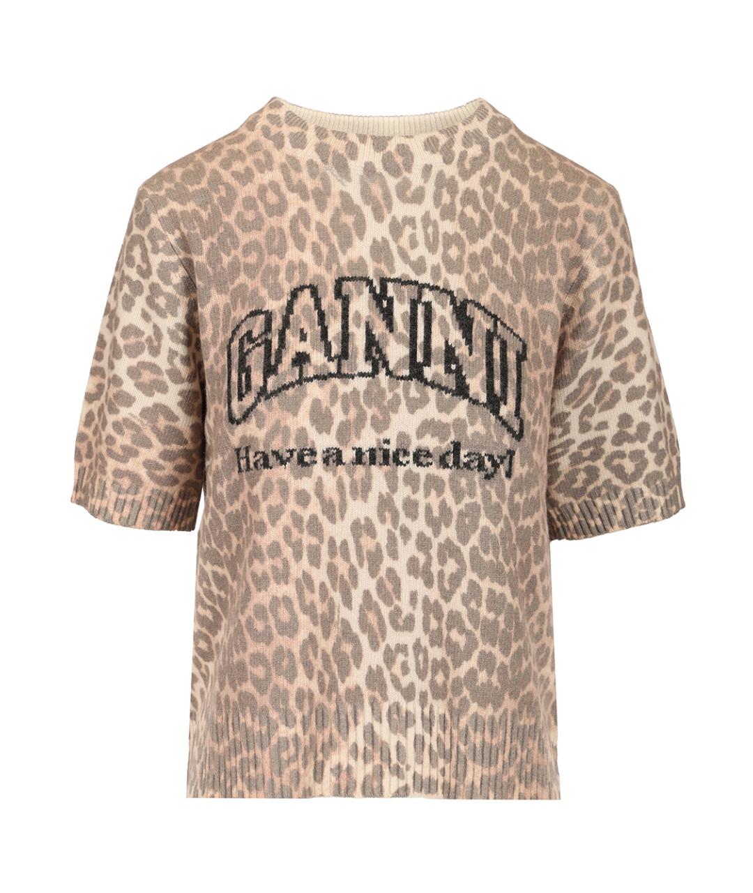 GANNI Мульти шерстяная футболка, фото 1
