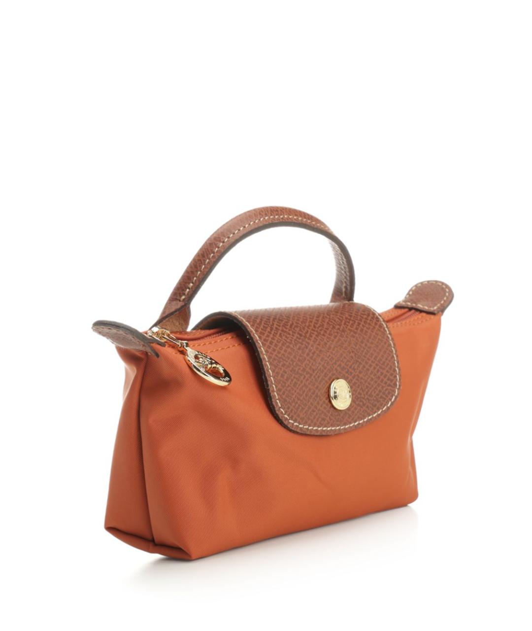 LONGCHAMP Оранжевая синтетическая сумка с короткими ручками, фото 2