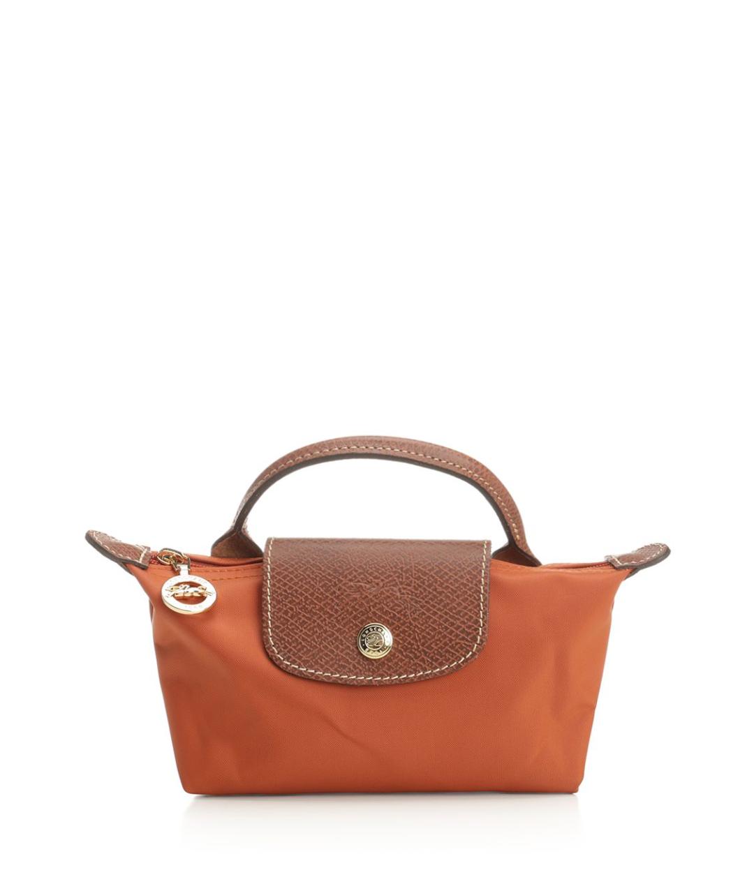 LONGCHAMP Оранжевая синтетическая сумка с короткими ручками, фото 1
