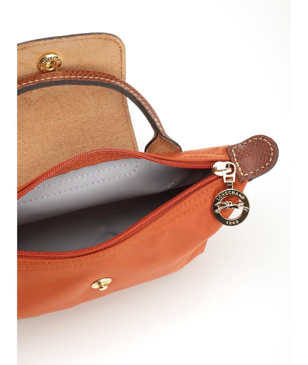 LONGCHAMP Оранжевая синтетическая сумка с короткими ручками, фото 4