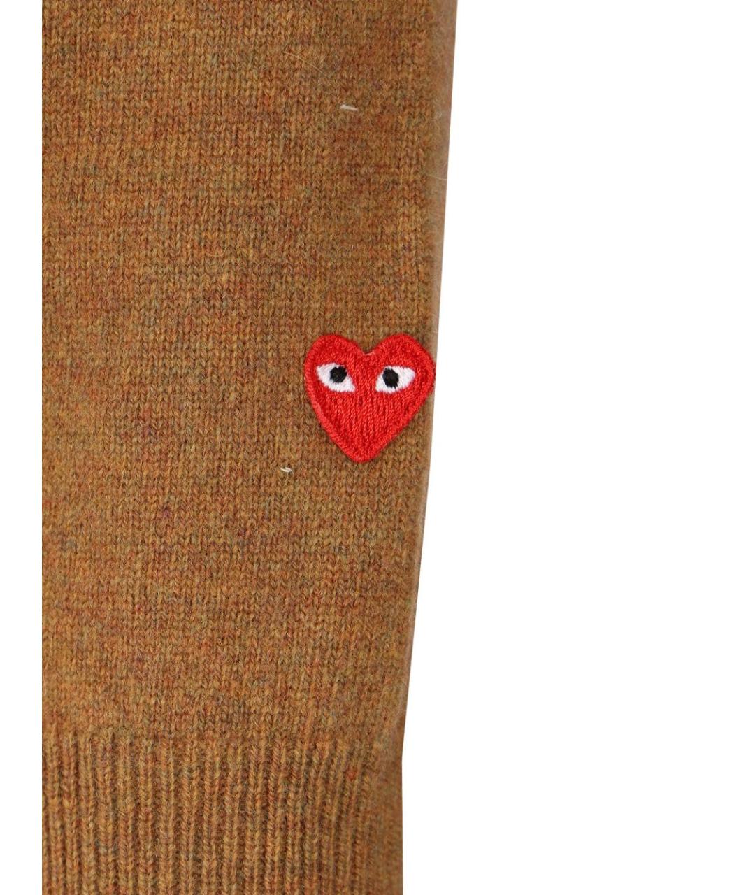 COMME DES GARÇONS PLAY Коричневый шерстяной кардиган, фото 5