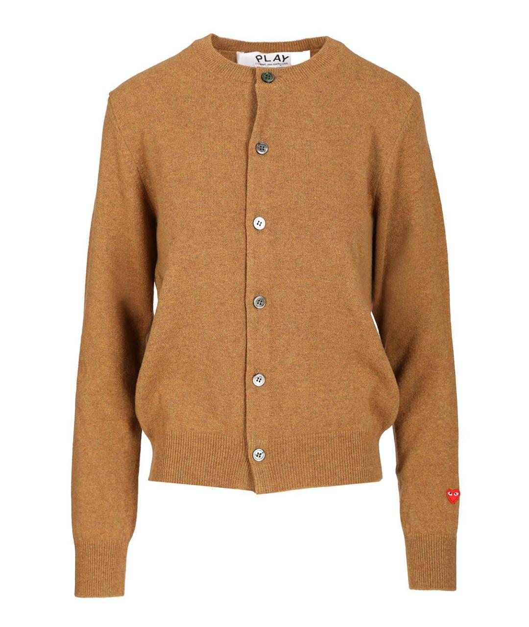 COMME DES GARÇONS PLAY Коричневый шерстяной кардиган, фото 1