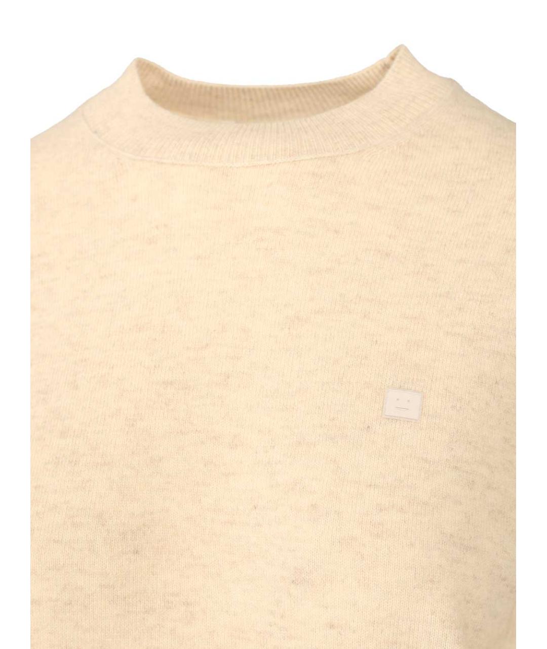 ACNE STUDIOS Бежевый шерстяной джемпер / свитер, фото 4