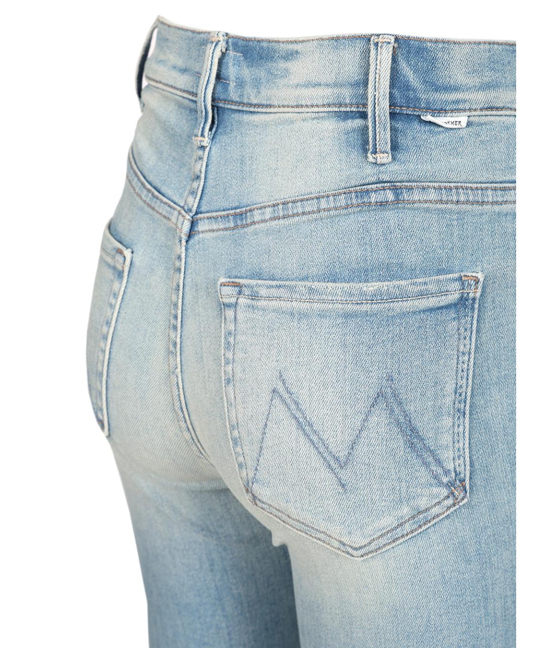 MOTHER Голубые хлопковые прямые джинсы, фото 4