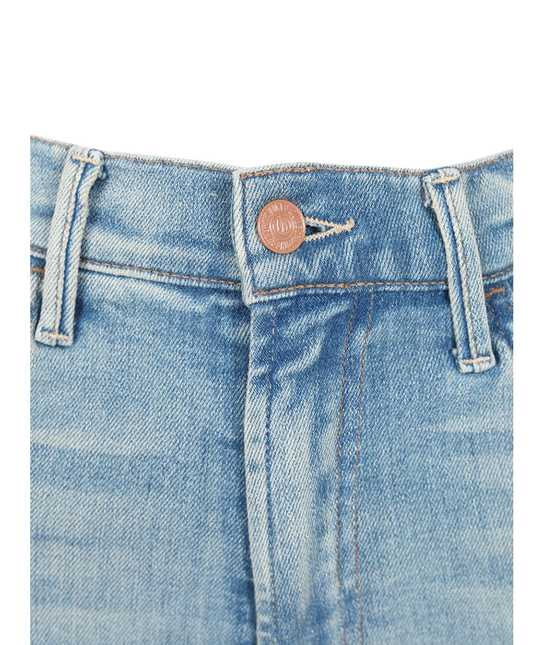 MOTHER Голубые хлопковые прямые джинсы, фото 3