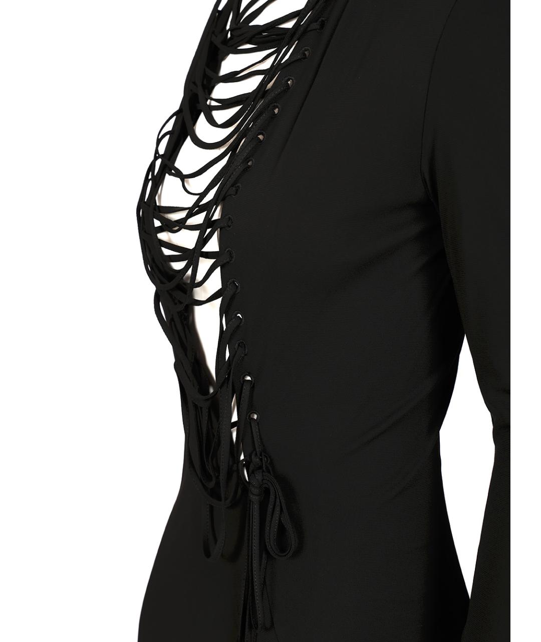 THE ATTICO Черное вискозное платье, фото 8