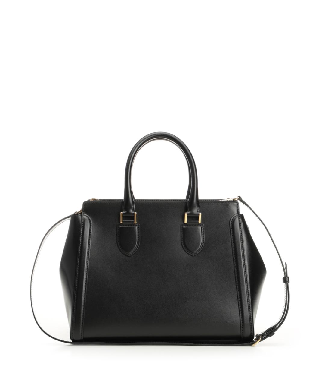 ALEXANDER MCQUEEN Черная кожаная сумка тоут, фото 3