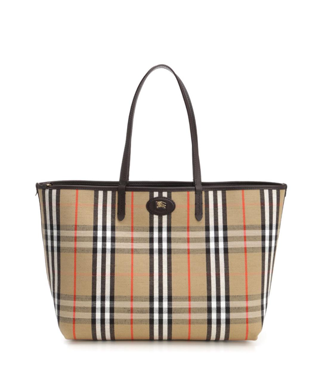 BURBERRY Коричневая кожаная сумка тоут, фото 6