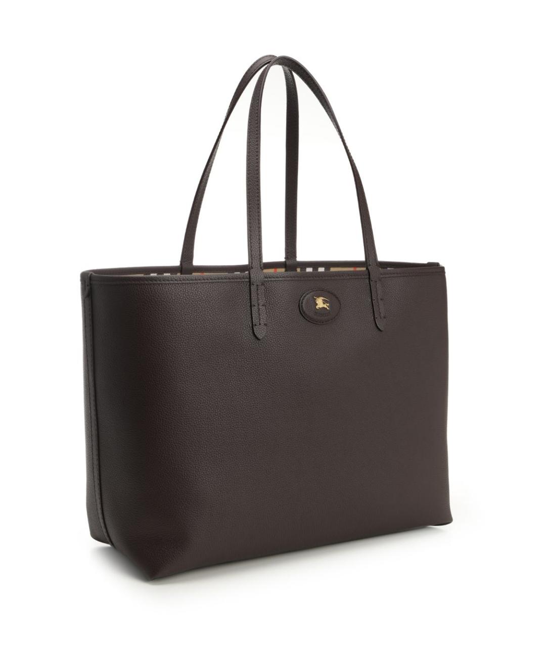 BURBERRY Коричневая кожаная сумка тоут, фото 2