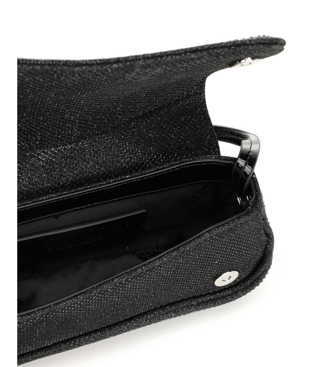 DIESEL Черная сумка через плечо из искусственной кожи, фото 4