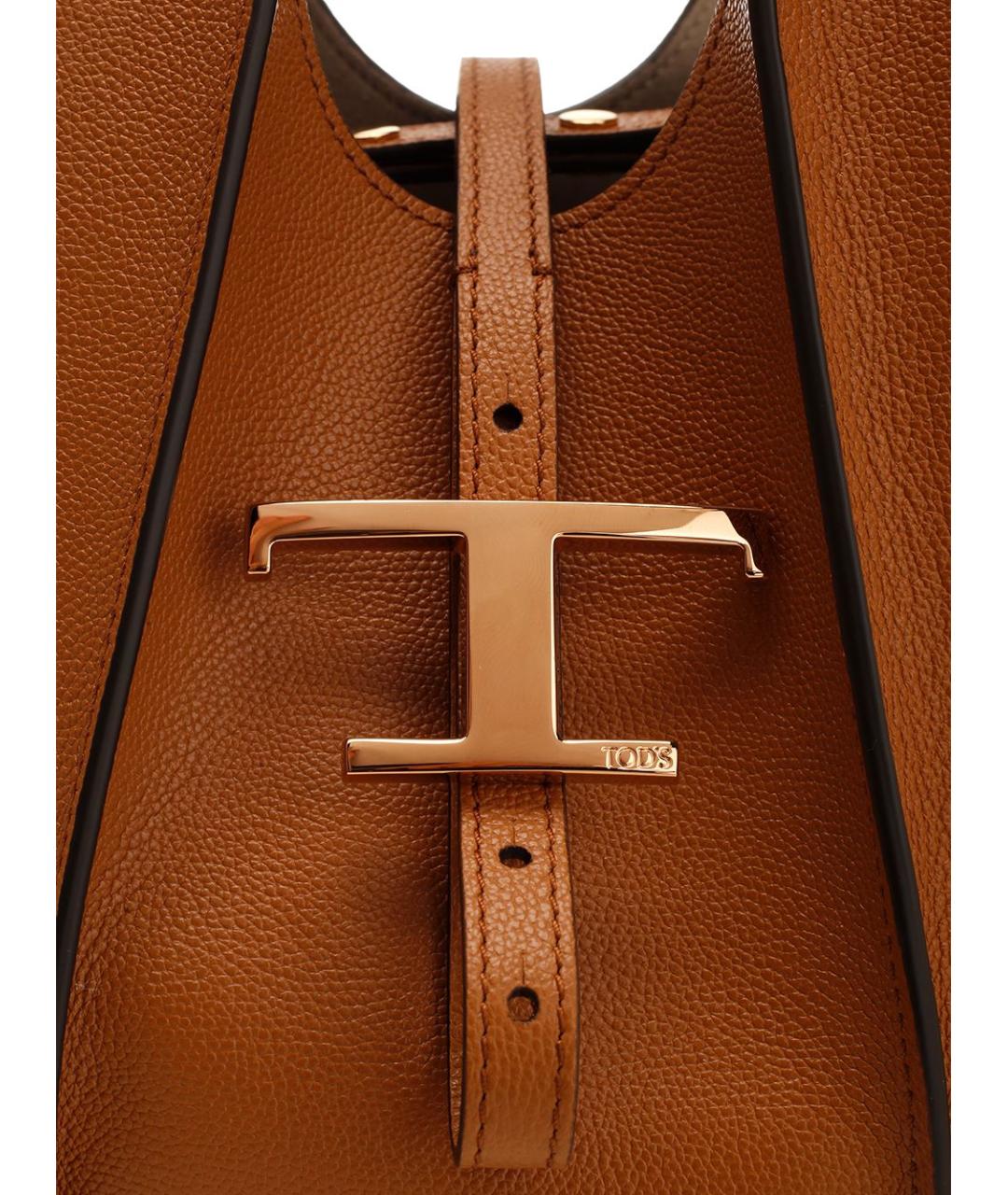 TOD'S Коричневая кожаная сумка тоут, фото 5