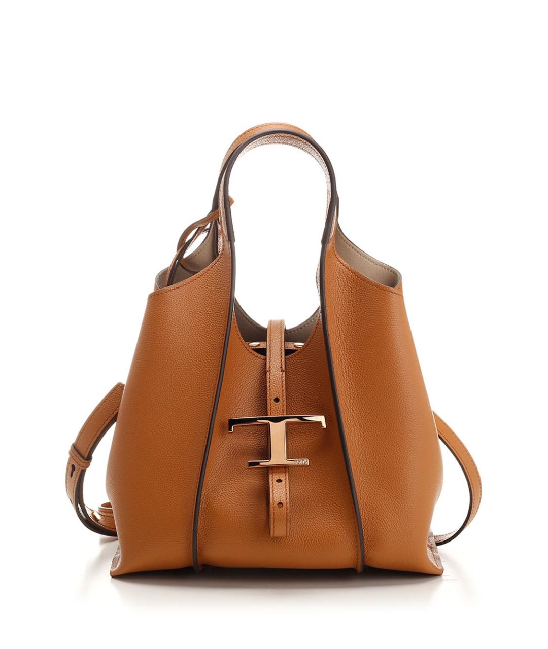 TOD'S Коричневая кожаная сумка тоут, фото 1