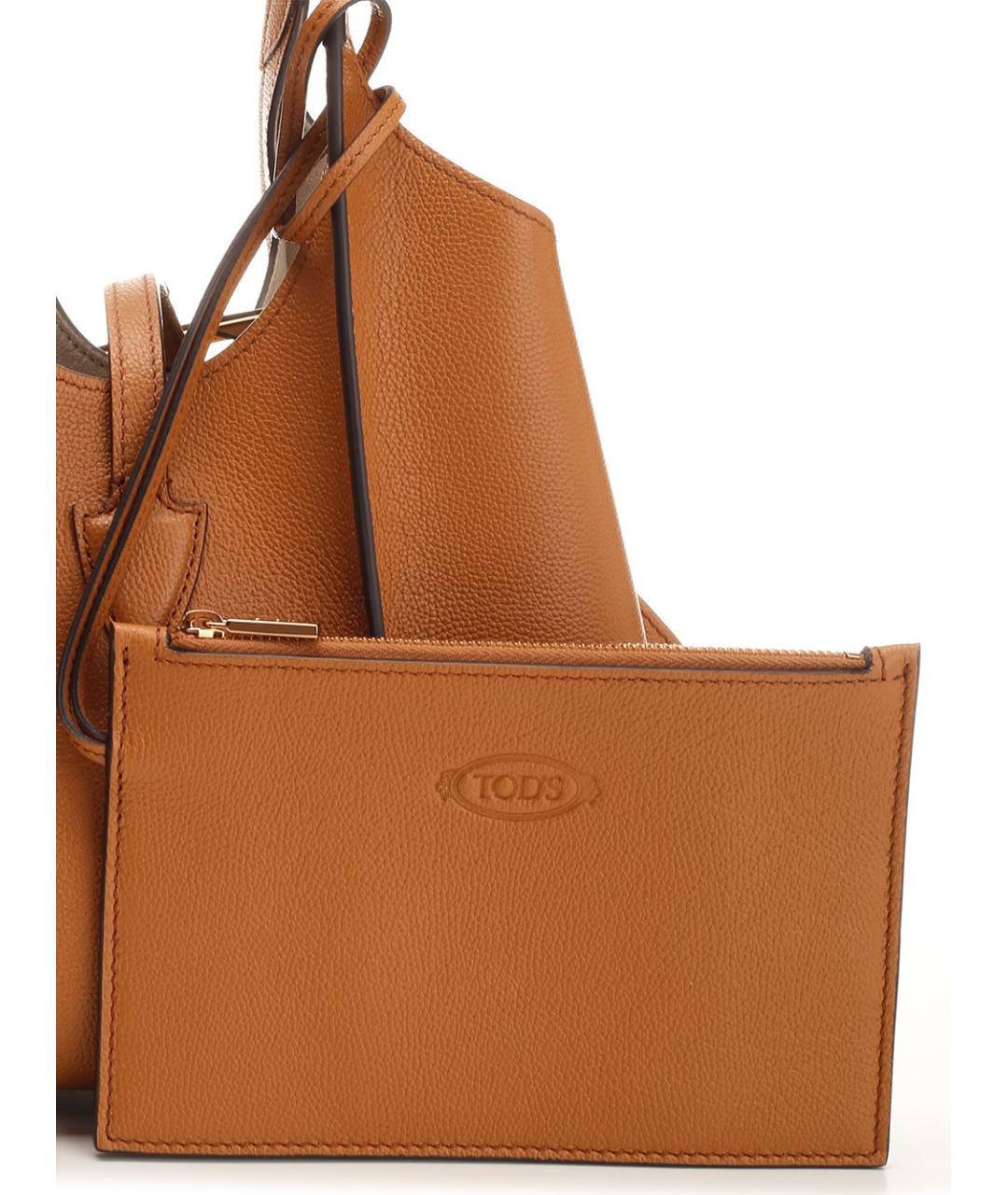 TOD'S Коричневая кожаная сумка тоут, фото 4