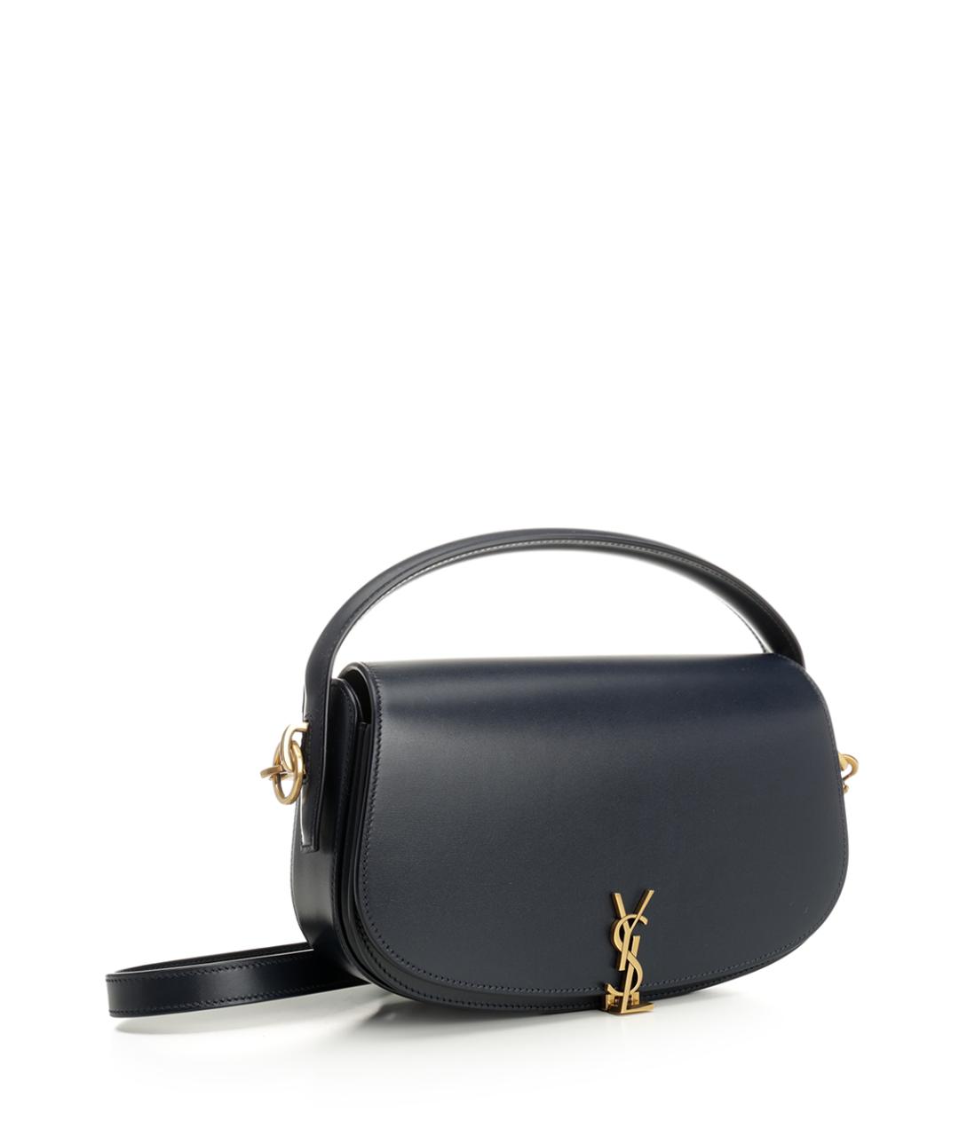 SAINT LAURENT Синяя кожаная сумка через плечо, фото 2