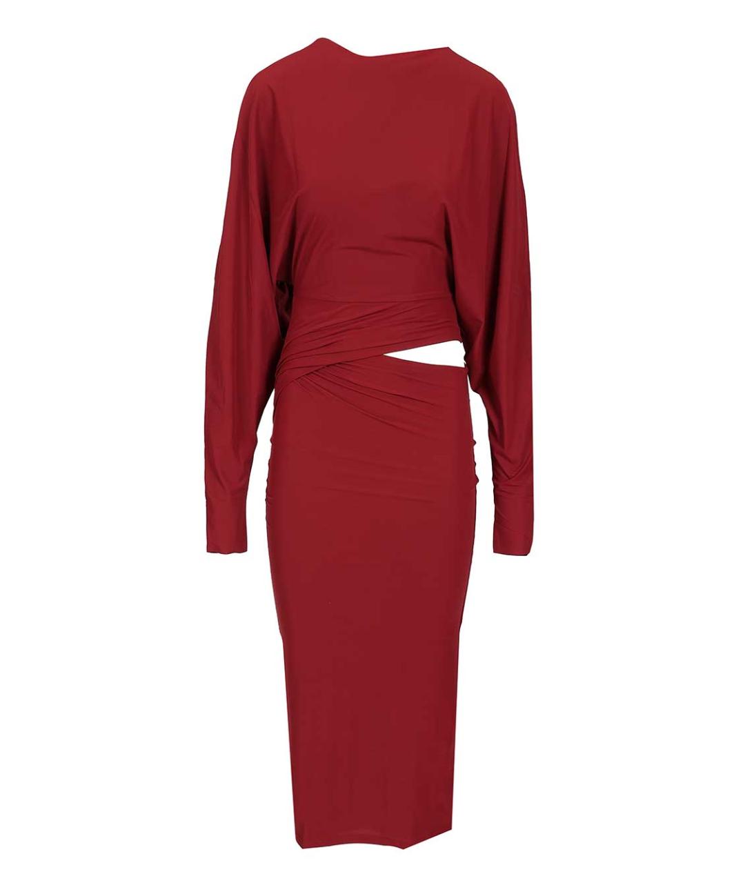 AMAZUIN Бордовое полиамидовое платье, фото 1