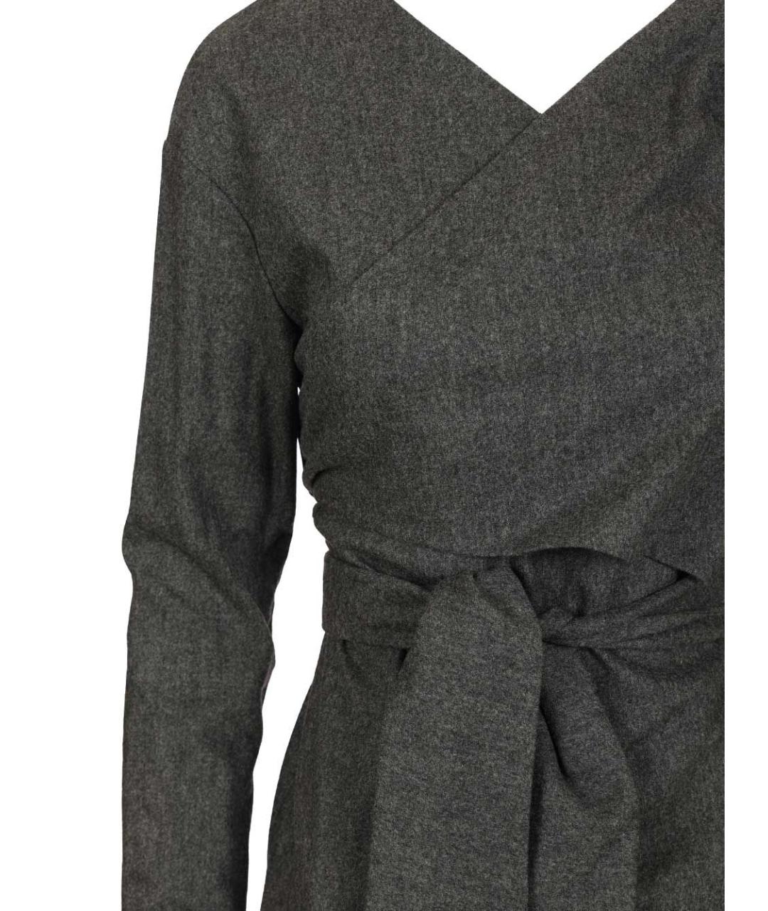 KHAITE Серое шерстяное повседневное платье, фото 4