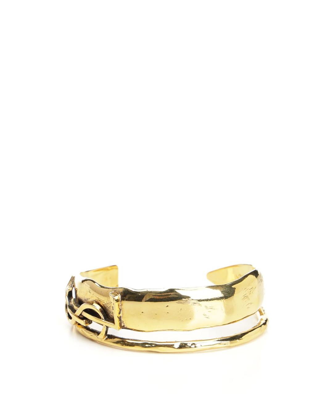 SAINT LAURENT Золотой металлический браслет, фото 2