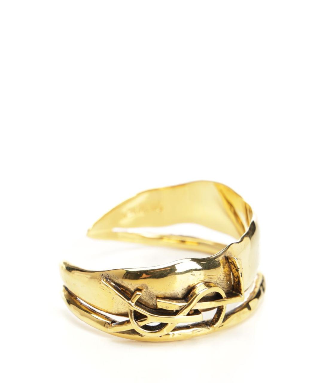 SAINT LAURENT Золотой металлический браслет, фото 3