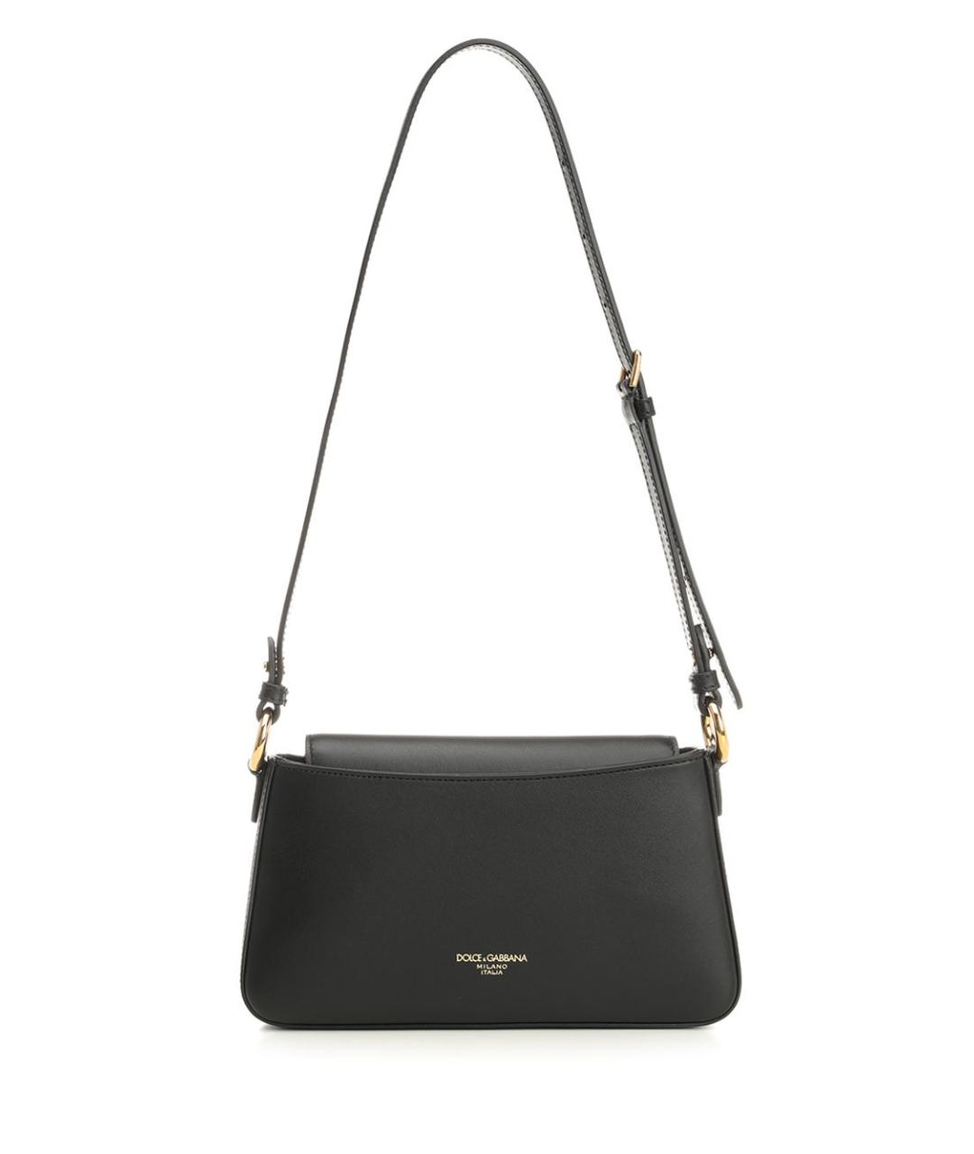 DOLCE&GABBANA Черная кожаная сумка через плечо, фото 3