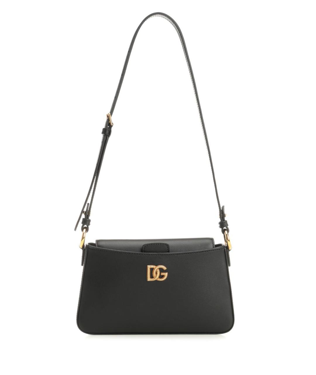 DOLCE&GABBANA Черная кожаная сумка через плечо, фото 1