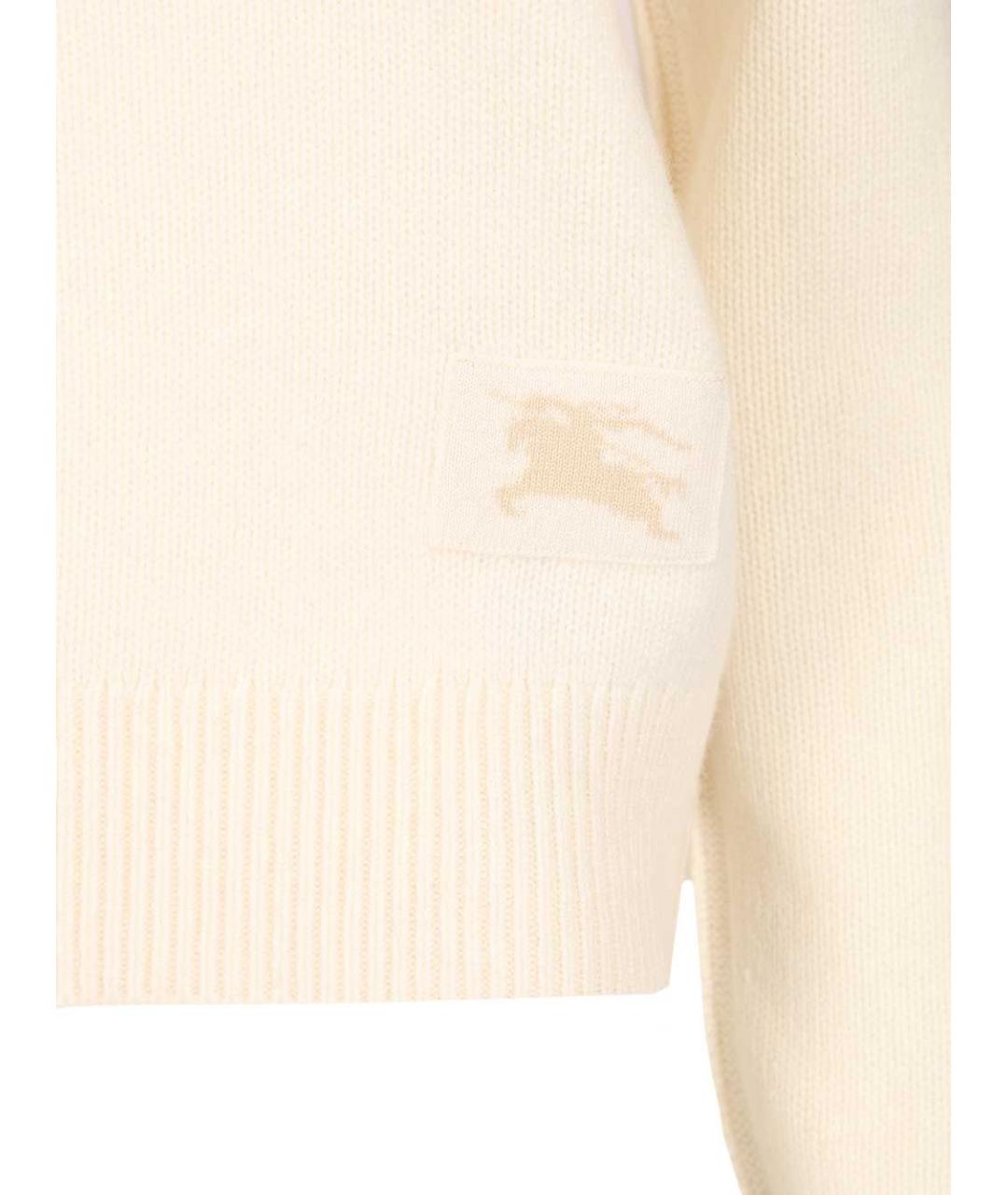 BURBERRY Бежевый кашемировый джемпер / свитер, фото 5