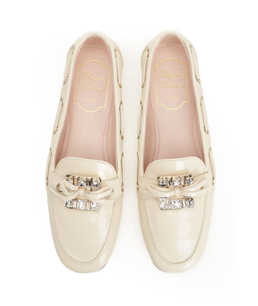 ROGER VIVIER Бежевые кожаные лоферы, фото 1