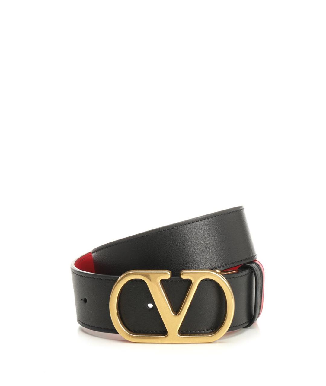 VALENTINO Черный кожаный ремень, фото 1